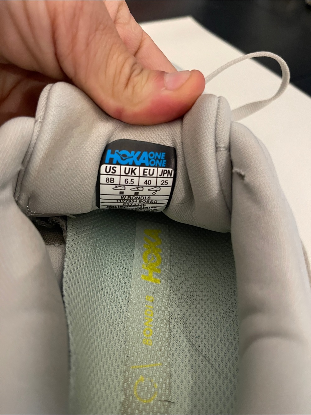 Hoka Women's Gray, Mint and Yellow Running Shoes size 8b Bondi 8 - Picture 6 of 10